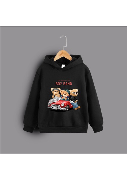 Erkek Çocuk Baskılı Kapüşonlu Sweatshirt