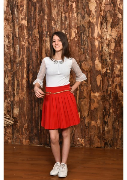 Ramon Artos Pliseli Krep Varak Kolye Kemer Kız Etek fiyatları