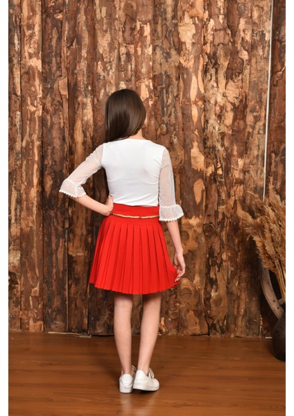 Ramon Artos Pliseli Krep Varak Kolye Kemer Kız Etek modelleri