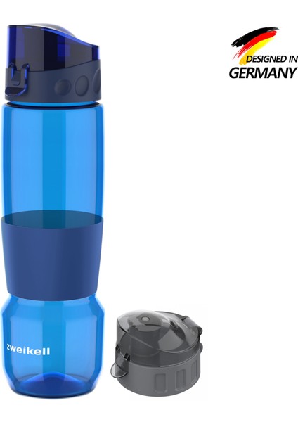Pivot Switch Royal Blue Bpa Içermez 650 ml Tritan Kırılmaz Suluk-su Matarası - Yedek Kapak Hediyeli