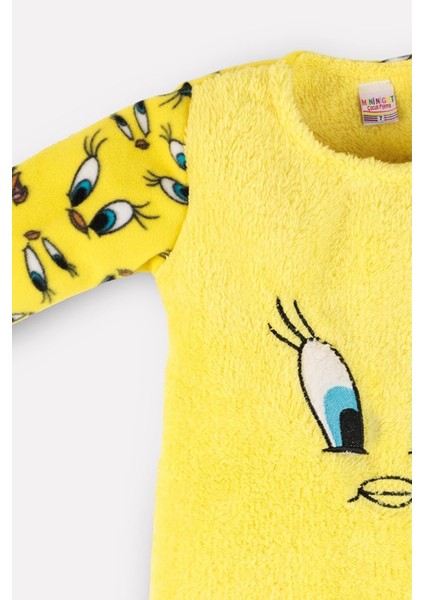 Kız Çocuk Baskılı Peluşlu Pijama Takımı Tweety Pijama Polar fiyatları