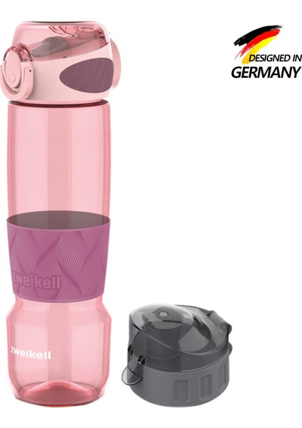 Rezon Switch Rose Bpa Içermez 650 ml Tritan Kırılmaz Suluk - Su Matarası - Yedek Kapak Hediyeli