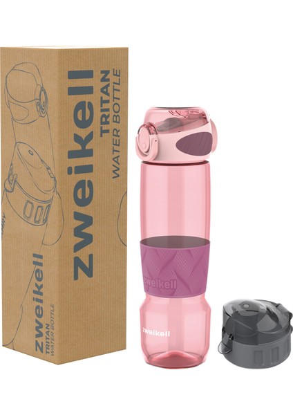 Rezon Switch Rose Bpa Içermez 650 ml Tritan Kırılmaz Suluk - Su Matarası - Yedek Kapak Hediyeli