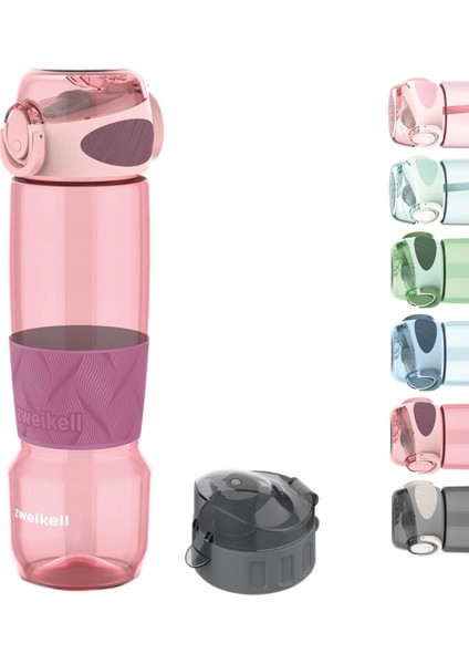 Rezon Switch Rose Bpa Içermez 650 ml Tritan Kırılmaz Suluk - Su Matarası - Yedek Kapak Hediyeli