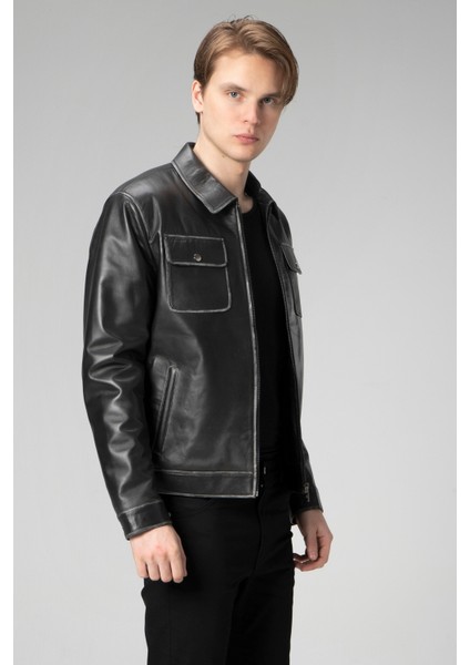 WM218 Gerçek Deri Erkek Mont fırsatları