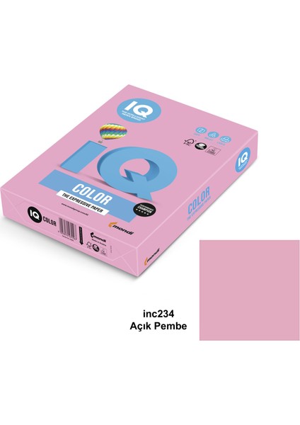 Iq Color A4 Renkli Fotokopi Kağıdı 80 gr  Açık Pembe  500 Ad.