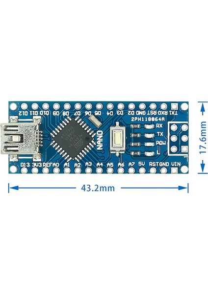 Arduino Nano 3.0 ATMEGA328 CH340 Lehimsiz Mini USB Kod Yazılım Geliştirme Eğitim Kartı