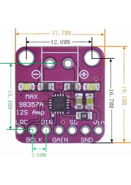 MAX98357 I2S 5V 3W Ses Yükseltici Amfi Class D Dijital Ses Müzik