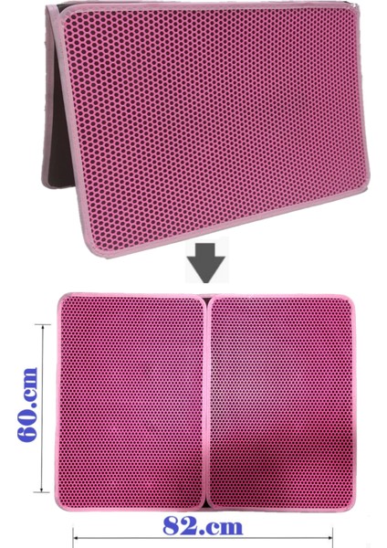 Büyük Boy Elekli Kedi Tuvalet Önü Paspası Katlanabilir 82 x 60 cm