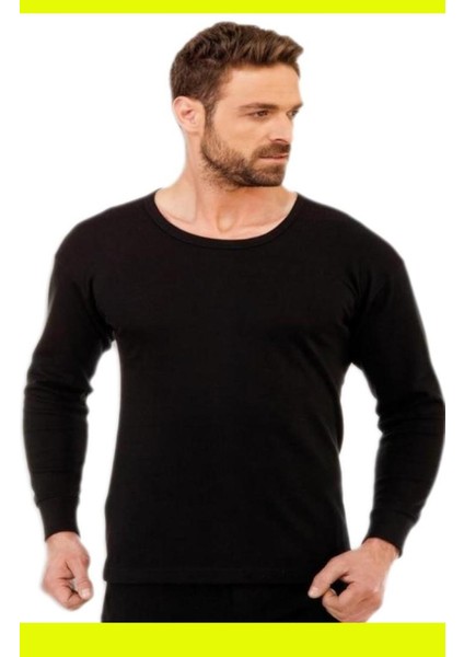 0126 Erkek Termal Bisiklet Yaka Manşetli Şardonlu Uzun Kol Üst