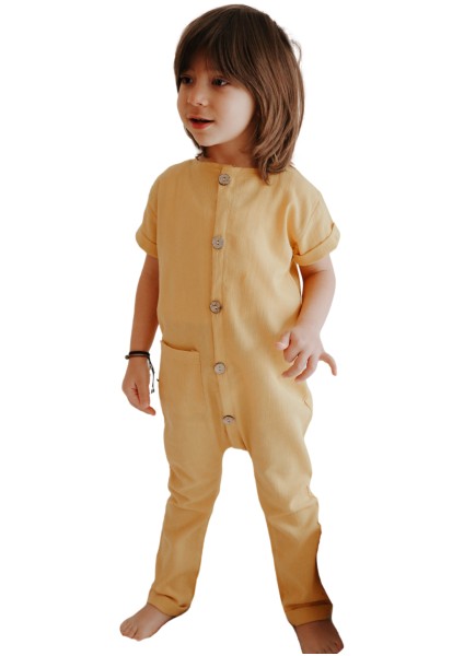 Şile Bezi Tulum Çocuk Unisex Hardal indirimleri