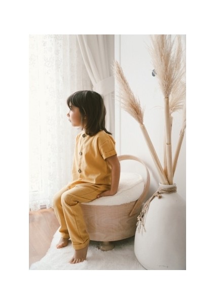 Şile Bezi Tulum Çocuk Unisex Hardal fiyatları