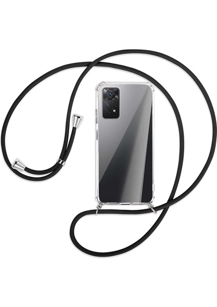 Xiaomi Redmi Note 11S Kılıf Boyun - Omuz Askılı Köşe Korumalı Siyah iPli Kordonlu Anti Şok Şeffaf Silikon fırsatları