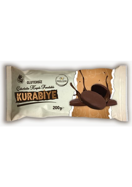 Glutensiz Çikolata Kaplı Fındıklı Kurabiye 200 gr (3'lü Paket)