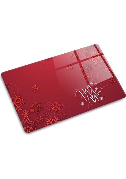 Cam Kesme Tahtası - Cam Kesme Tablası | Happy New Year Kırmızı | 20cm x 30cm fiyatları