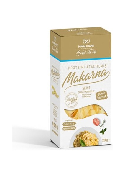 Düşük Proteinli Prebiyotik Lif Katkılı Şerit Makarna 250 gr (2'li Paket)