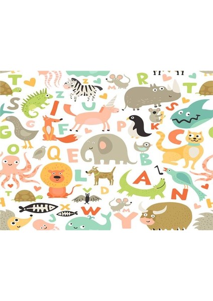 3boyutluduvarkagitlari Animals Özel Tasarım Çocuk Odası Duvar Kağıdı Kanvas Tek Parca