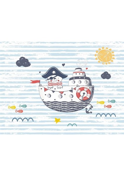 3boyutluduvarkagitlari Denizci Minik Çocuk Odası Duvar Kağıdı Kanvas Tek Parca