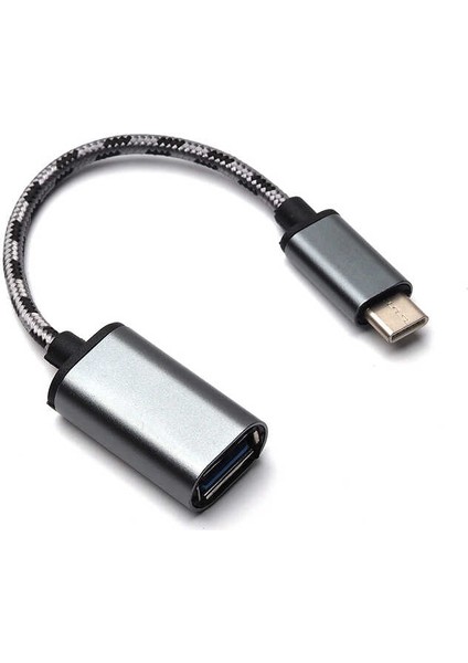 USB Type-C Otg Çevirici Adaptör Metal Kablolu Macbook Xiaomi Samsung Huawei Dönüştürücü