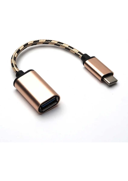 USB Type-C Otg Çevirici Adaptör Metal Kablolu Macbook Xiaomi Samsung Huawei Dönüştürücü