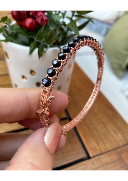 Kadın Gümüş Elmas Montür Görünümlü Bileklik