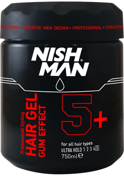 Nıshman Ultra Sert Sakız Etkili Saç Jölesi 5+ 750 Ml