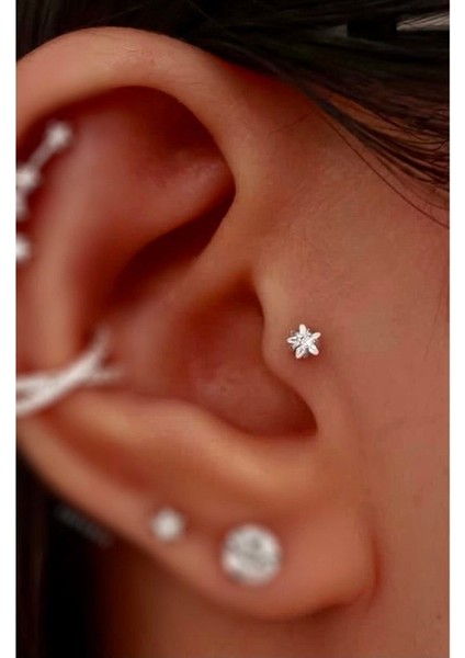 Cerrahi Çelik Tragus Helix Kıkırdak Lobe Uyumlu Piercing Küpe