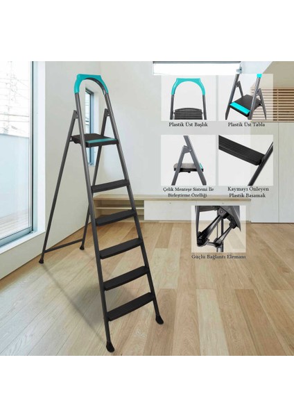 51305 Riser 5+1 Plastik Basamaklı Merdiven fırsatları