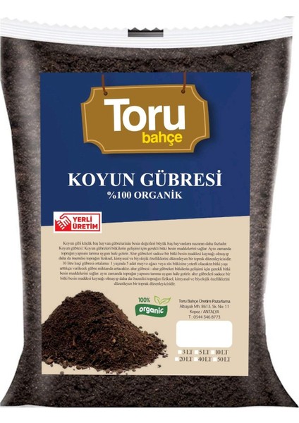 Toru Bahçe Koyun Gübresi 40 Lt