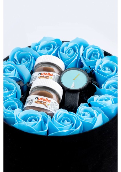 Round Blue Rose And Chocolate