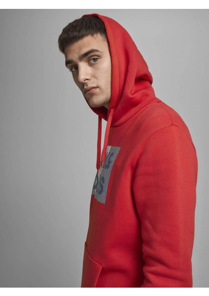 Erkek Sweatshirt Kırmızı 12152840 Jjecorp Logo Sweat Hood Noos