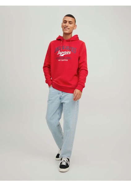 Erkek Sweatshirt Kırmızı 12210824 Jjelogo Sweat Hood 2