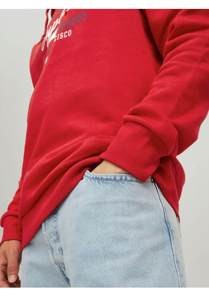 Erkek Sweatshirt Kırmızı 12210824 Jjelogo Sweat Hood 2