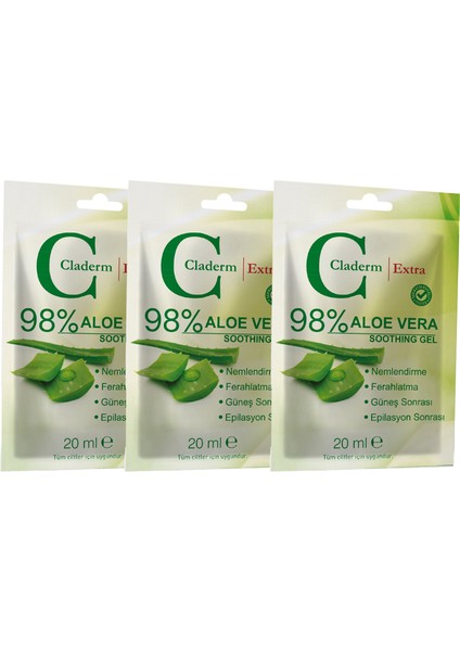 3’lü Aloe Vera Soothing Gel Avantaj Paketi 20ML.