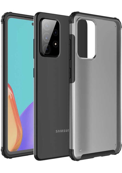 Samsung Galaxy A72 Kılıf Köşeleri Yumuşak Silikon Mat Şeffaf Siyah