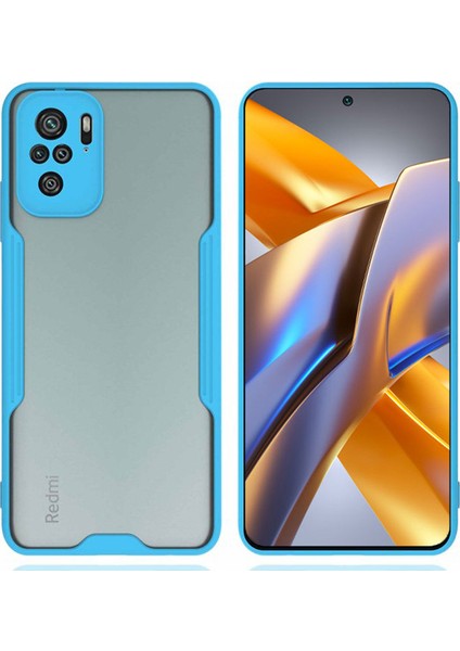 Xiaomi Poco M5S Kılıf Ince Korumalı Pastel Silikon Mat Şeffaf Mavi