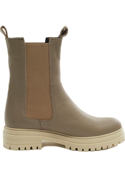 Vizon Deri Bot Lastikli Vizon Kadın Bot Tırtıklı Taban Deri Bot fiyatları