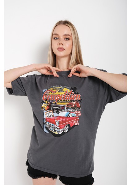 Kadın Compeltition Baskılı Oversize T-Shirt fiyatları