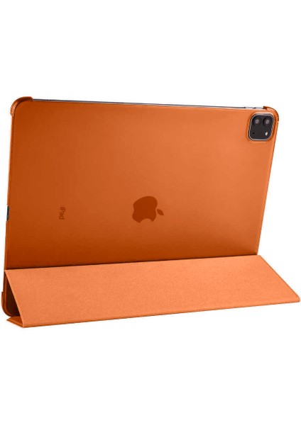 Case 4U Apple iPad Pro 12.9 2022 M2 Smart Cover Katlanabilir Standlı Tablet Akıllı Kapak Turuncu