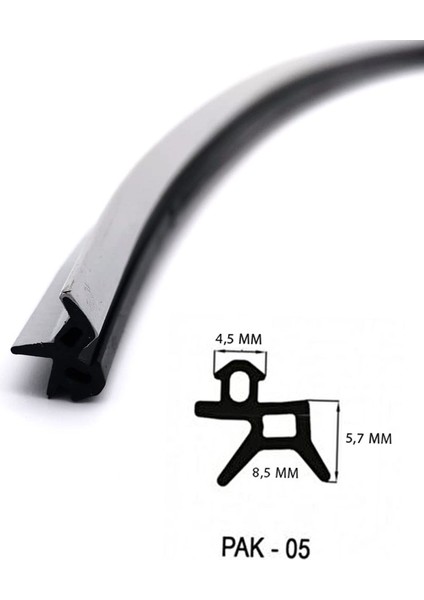 Pak-05 Siyah Kauçuk Yağlı Pcv Kapı Pencere Conta Fitili Tüm Pencerelere Uyumlu modelleri