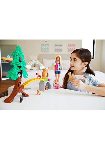 Tropikal Yaşam Rehberi Bebek ve Oyun Seti, Barbie Bebek ve 10 Hayvan Figürü Ile GTN60