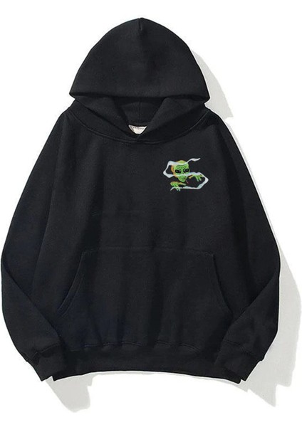 Smoking Alien Sweatshirt Siyah