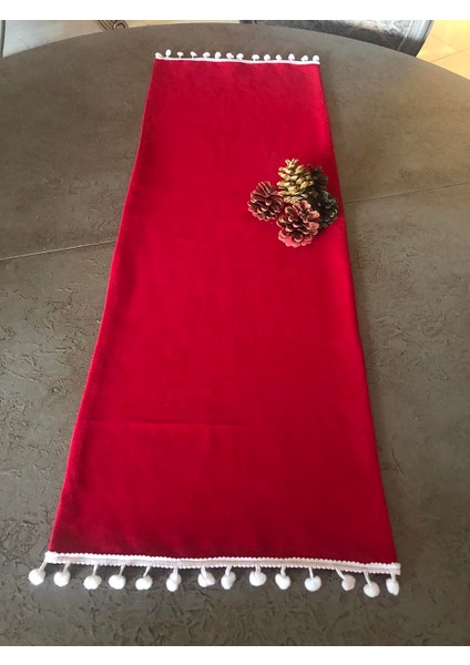 Kırmızı Runner (Beyaz Ponponlu)
