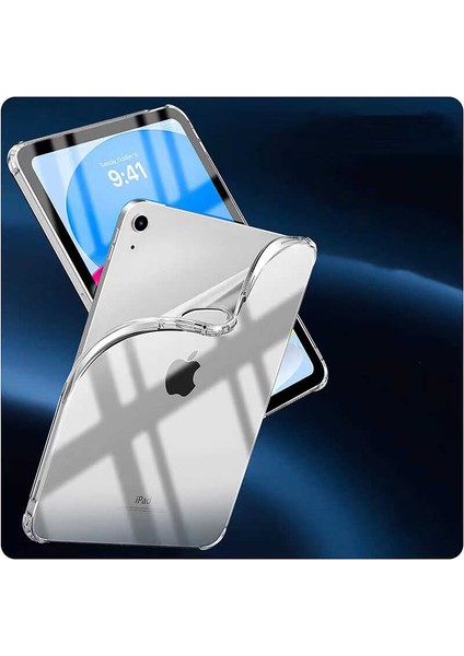 Case 4U Apple iPad Air 10.9 2020 (4.Nesil) Tablet Kılıf Darbe Emici Nitro Anti Shock Silikon Kapak Şeffaf