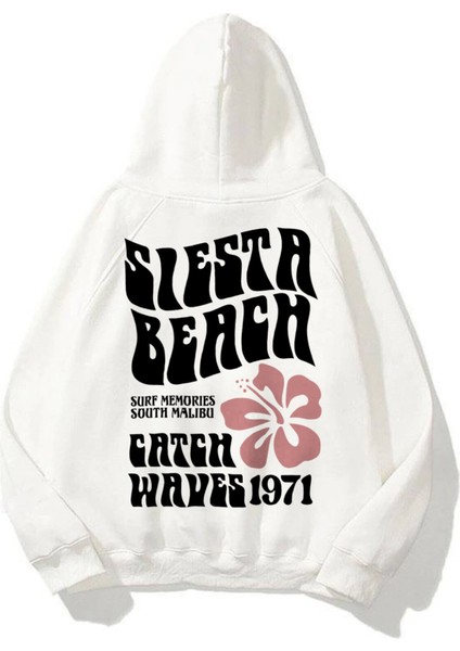 Unisex Siesta Beach Beyaz Sweatshirt