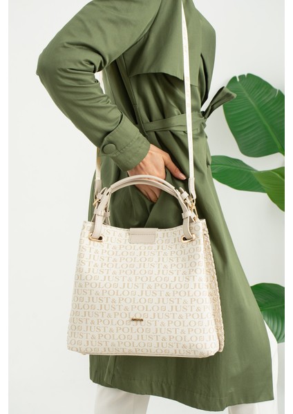 Büyük Boy Örgülü 5 Gözlü Kadın El ve Omuz Çantası 27X30CM MDS20107