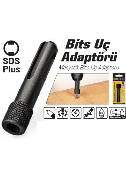 60 mm Sds Plus Bits Tutucu Uç Mıknatıslı Bits Adaptör
