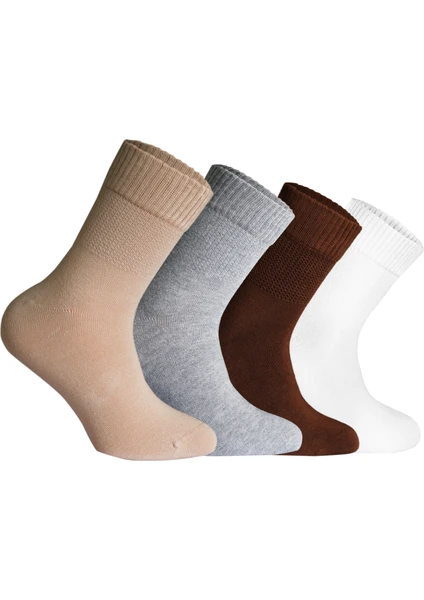 Nova Socks Erkek 4'lü Bambu Lastiksiz Sıkmayan Extra Rahat Şeker Çorabı / Çorap