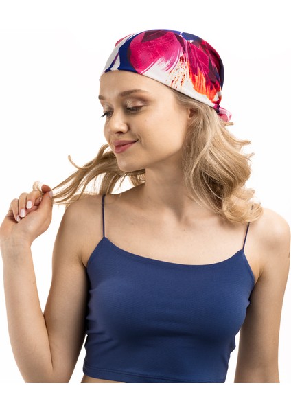 Kadın Inci Ipeği Desenli Fular Bandana 50X50 cm