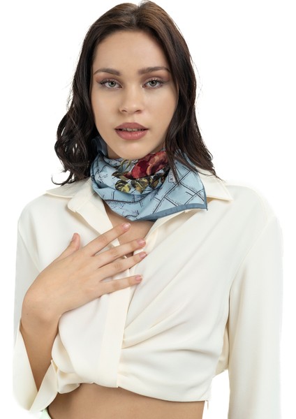 Kadın Inci Ipeği Desenli Fular Bandana 50X50 cm fiyatları